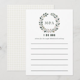 Rustieke Monogram 'I Do BBQ' Koppels Shower Advieskaart