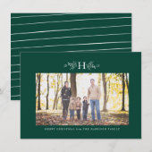 Rustieke monogram jager groene Kerst foto Feestdagenkaart (Voorkant / Achterkant)