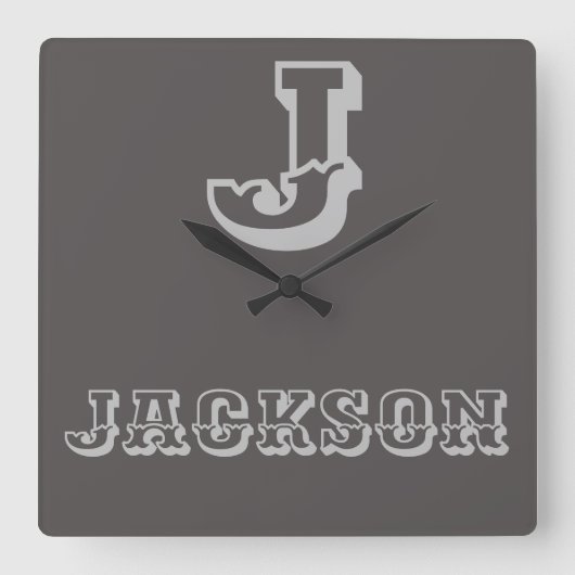 Rustieke Monogram Jongensnaam Klok voor de Babykam (Voorkant)