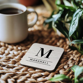 Rustieke Monogram met Naam in Serif Lettertype op  Bier Onderzetter