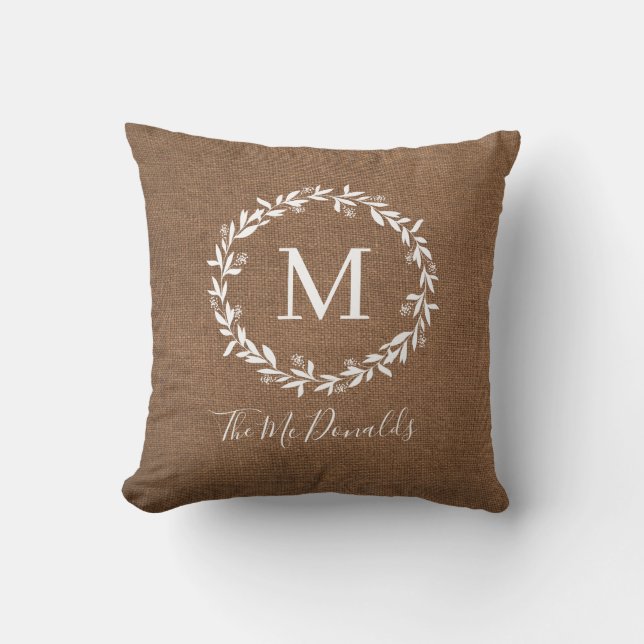 Rustieke monogram | Moderne boerderij Kussen (Voorkant)