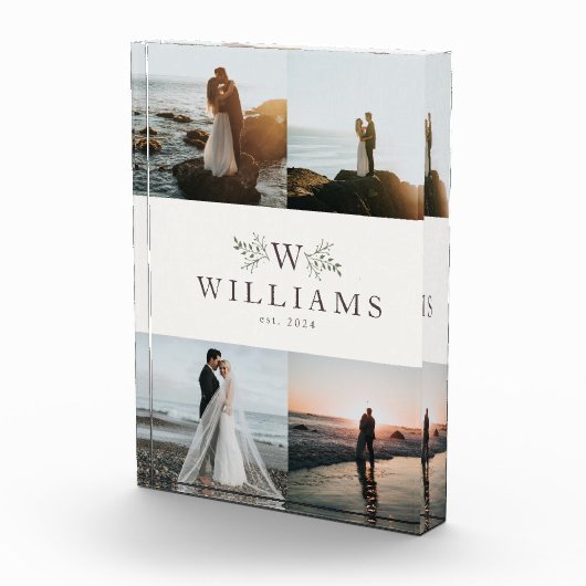 Rustieke monogram pasgetrouwd huwelijkscollage fotoblokken (Rechts)