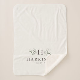 Rustieke monogram sherpa deken