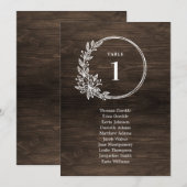 Rustieke Monogram Tafel Zitkaart Kaart (Voorkant / Achterkant)