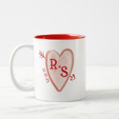 Rustieke Monogram Tweekleurige Koffiemok (Links)