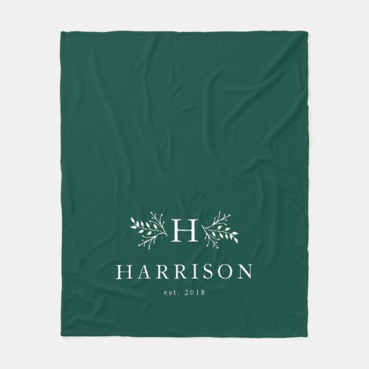 Rustieke monogram vakantie groene deken (Voorkant)