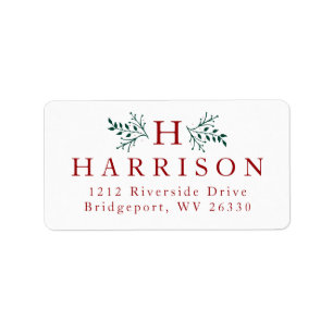 Rustieke monogram vakantie retouradres sticker