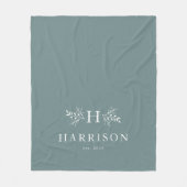 Rustieke monogramm dekens teal pasgetrouwd (Voorkant)