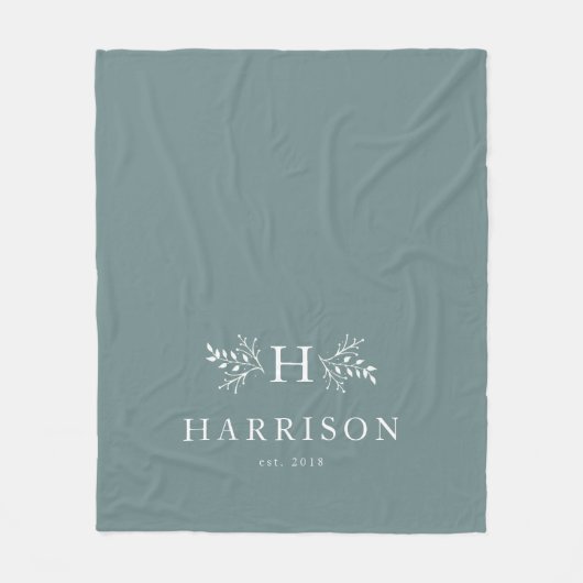 Rustieke monogramm dekens teal pasgetrouwd (Voorkant)