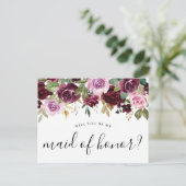 Rustieke Moody Floral wordt je mijn bruidsmeisje Briefkaart (Staand voorkant)