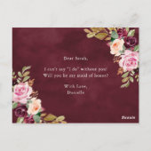 Rustieke Moody Floral wordt je mijn bruidsmeisje Briefkaart (Achterkant)