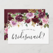 Rustieke Moody Floral wordt je mijn bruidsmeisje K Briefkaart (Voorkant / Achterkant)