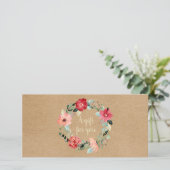 Rustieke mooie bloemenslinger cadeaubon (Staand voorkant)