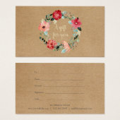 Rustieke mooie bloemenslingers cadeaubon visitekaartje (Voorkant /achterkant)