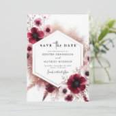 Rustieke mooie Bourgondische bruiloft Save The Date (Staand voorkant)