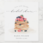 Rustieke Mooie Fruitpannenkoek Waterverf Bruidsdou Wijn Etiket (Enkel label)