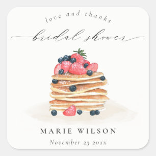 Rustieke Mooie Fruitpannenkoek Waterverf Bruilofts Vierkante Sticker