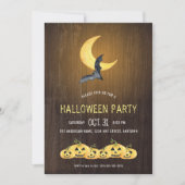 Rustieke Moonlight Halloween Party Kaart (Voorkant)