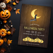 Rustieke Moonlight Halloween Party Kaart