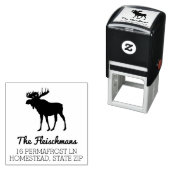 Rustieke Moose | Aangepaste familienaam Retouradre Zelfinktende Stempel (In situ)