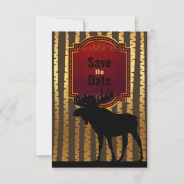 Rustieke Moose en Golden Aspen Bomen Bruiloft Save The Date