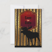 Rustieke Moose en Golden Aspen Bomen Bruiloft Save The Date (Voorkant)