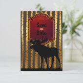 Rustieke Moose en Golden Aspen Bomen Bruiloft Save The Date (Staand voorkant)