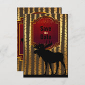 Rustieke Moose en Golden Aspen Bomen Bruiloft Save The Date (Voorkant / Achterkant)