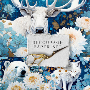 Rustieke Moose Fox Beer Decoupage Inpakpapier Vel