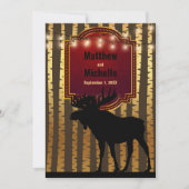 Rustieke Moose, Gouden Aspen Bomen en Lichten Brui Kaart (Voorkant)