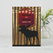 Rustieke Moose, Gouden Aspen Bomen en Lichten Brui Kaart (Staand voorkant)