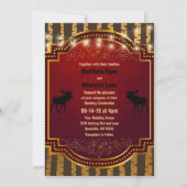 Rustieke Moose, Gouden Aspen Bomen en Lichten Brui Kaart (Achterkant)