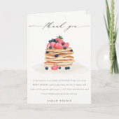 Rustieke Mop Pannenkoek met Fruit Waterverf Bruids Bedankkaart (Voorkant)