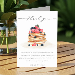 Rustieke Mop Pannenkoek met Fruit Waterverf Bruids Bedankkaart