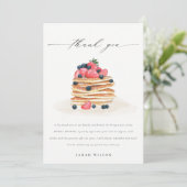 Rustieke Mop Pannenkoek met Fruit Waterverf Bruids Bedankkaart (Staand voorkant)