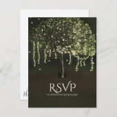 Rustieke Mos Verlichte Boom Bruiloft RSVP Briefkaa Uitnodiging Briefkaart (Voorkant / Achterkant)