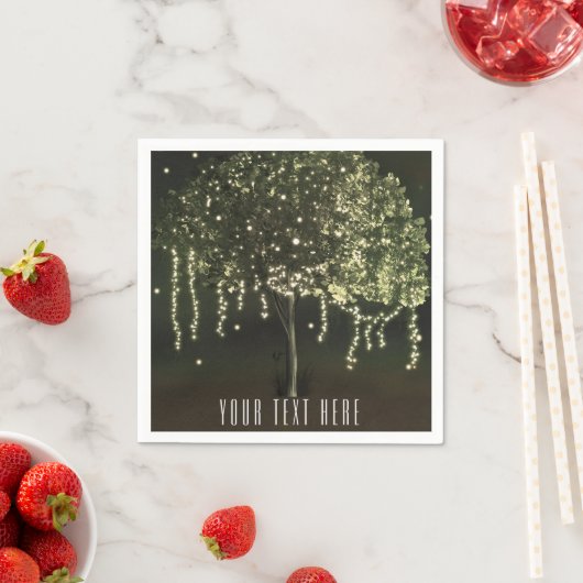 Rustieke Mossy verlichte boom bruiloft servetten (Insitu)