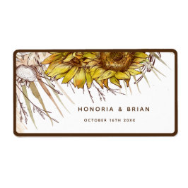 Rustieke mosterd zonnebloem etiket