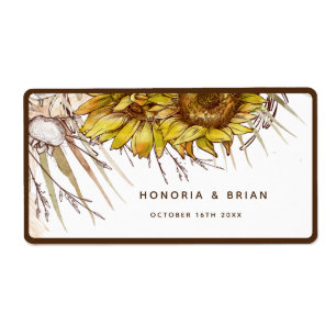 Rustieke mosterd zonnebloem etiket