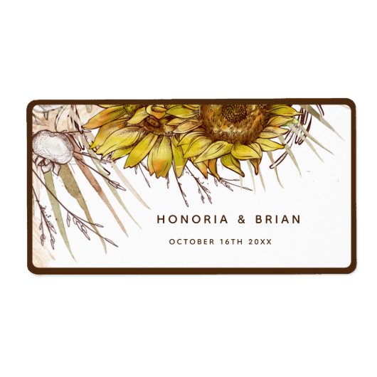 Rustieke mosterd zonnebloem etiket (Voorkant)