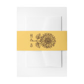 Rustieke mosterd zonnebloem uitnodigingen wikkel (Voorkant Voorbeeld)