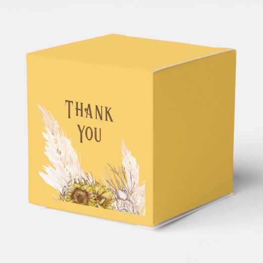 Rustieke Mosterd Zonnebloemen Bedankdoosjes (Achterkant)