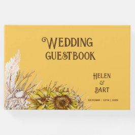 Rustieke Mosterd Zonnebloemen Gastenboek