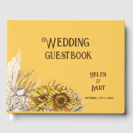 Rustieke Mosterd Zonnebloemen Gastenboek