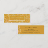 Rustieke mosterdgeel Simply Floral Mini Visitekaartje (Voorkant / Achterkant)