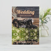 Rustieke  Motorfiets Huwelijk 5x7 Kaart (Staand voorkant)