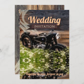 Rustieke  Motorfiets Huwelijk 5x7 Kaart (Voorkant / Achterkant)