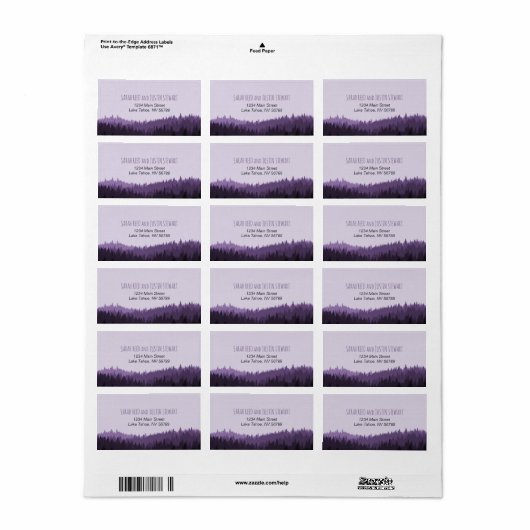 Rustieke Mountain adres label standaard maat (Full Sheet)
