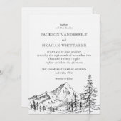 Rustieke Mountain bruiloft uitnodiging Sjabloon (Voorkant / Achterkant)