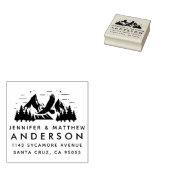 Rustieke Mountain Eagle Landschap Familieadres Rubberstempel (Gestempeld)